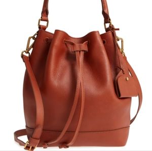 Madewell Leather Bucket Bag - Tan Brown